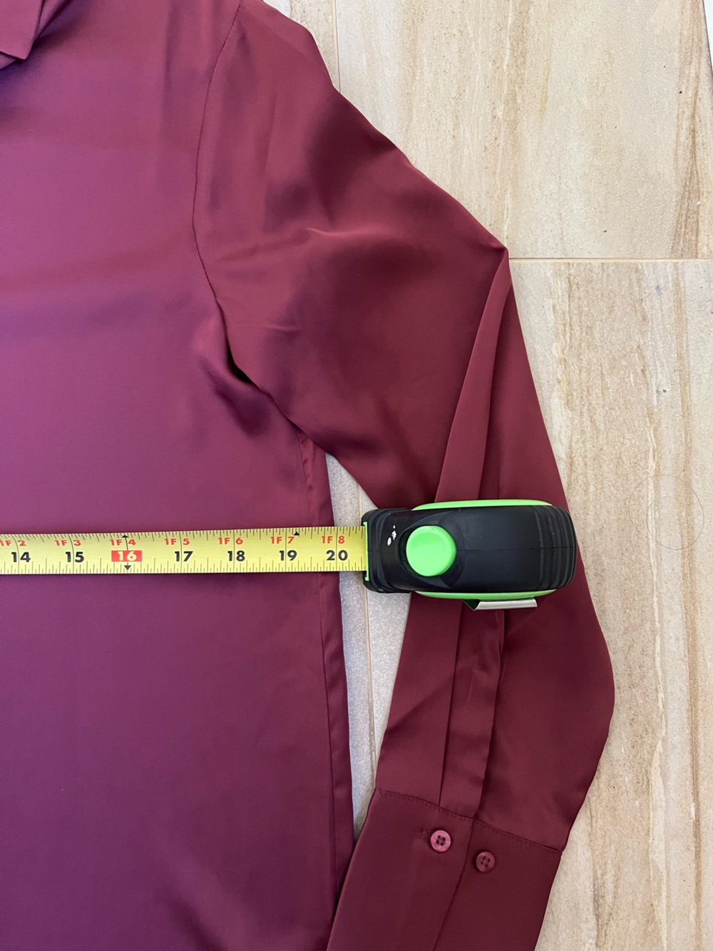 Satin Wine Button-Down Shirt - Picture 8 of 8